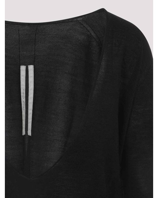 Rick Owens Black Extreme V-Neck Pullover