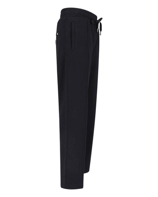 Dolce & Gabbana Blue Straight Track Pants for men