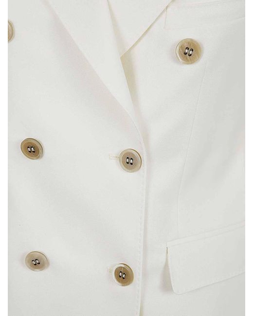 Golden Goose Deluxe Brand White Journey W`s Double-breasted Blazer