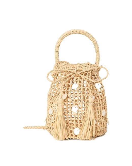 Alanui Metallic Precious Moments Rafia Bucket Bag