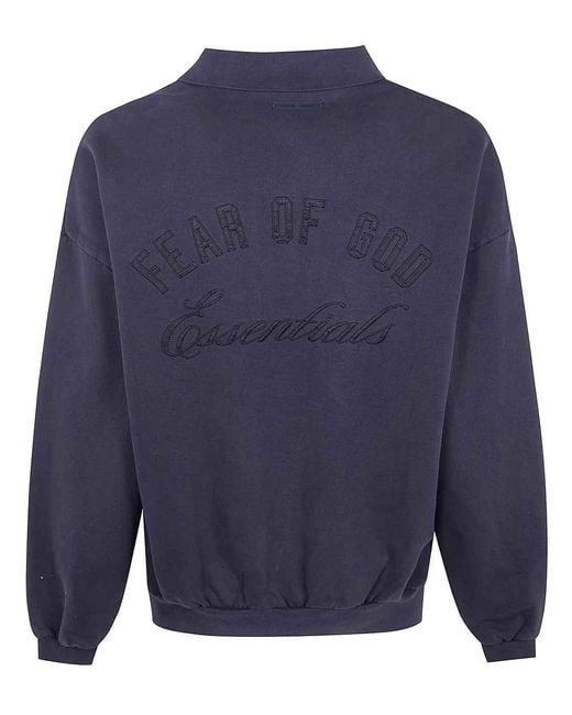 Fear Of God Blue Classic Polo Sweatshirt for men