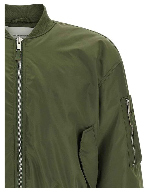 Entire studios Green Nylon Bomber Jacket for men