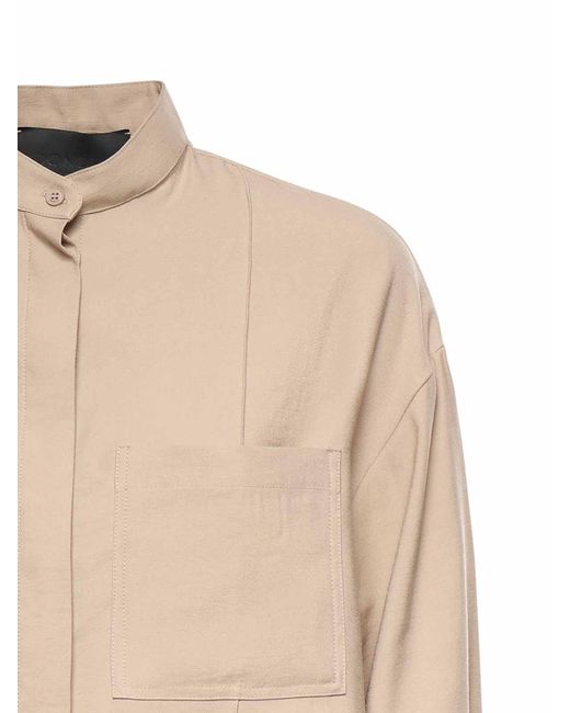 Dondup Natural Viscose Gabardine Shirt
