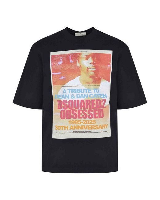 DSquared² Black T-Shirt Made Of Cotton for men
