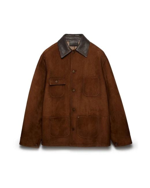 Prada Brown Leather Jackrt for men