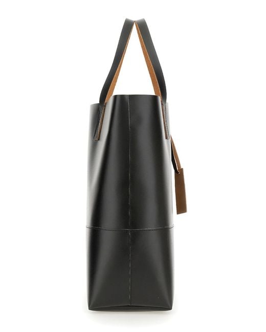 Marni Black Shopping Bag With Logo for men