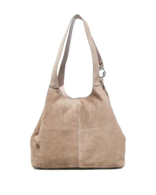 Coccinelle Natural Handbag Suede Leather