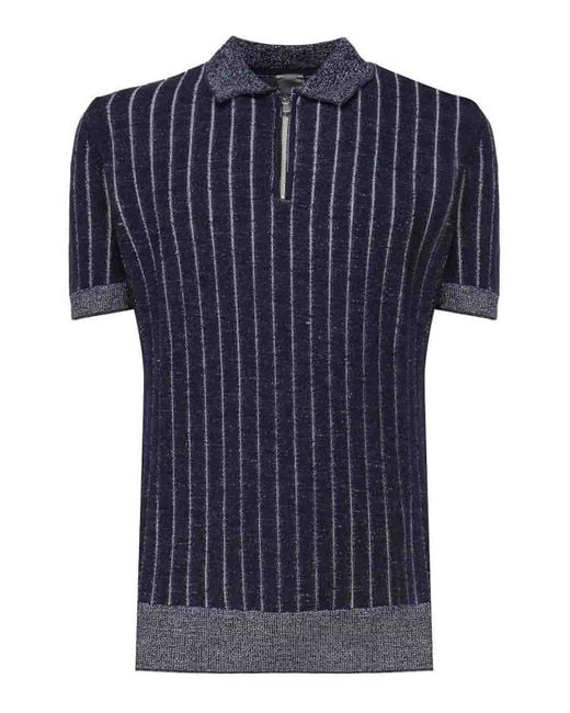 Eleventy Blue Short-sleeved Polo Shirt for men
