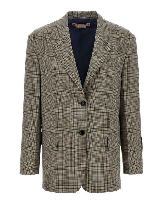 Marni Green Prince Of Wales Blazer