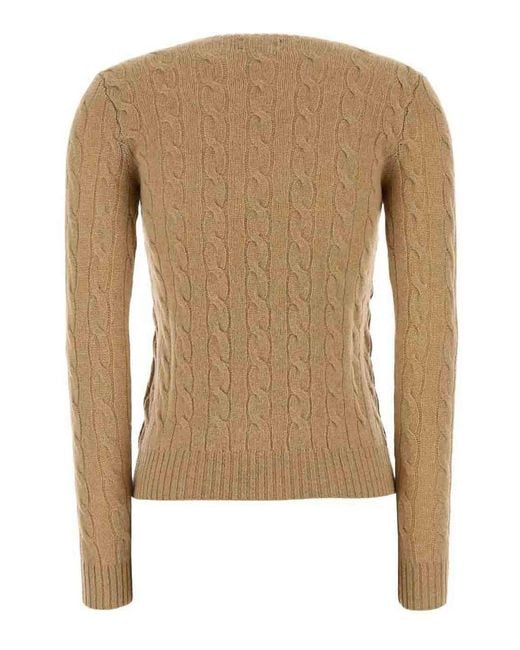 Polo Ralph Lauren Natural Cable Wool And Cashmere Crewneck Jumper