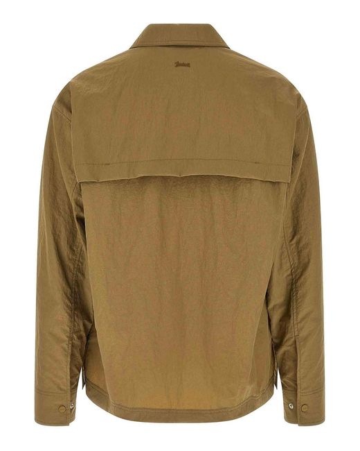Laminar Green Shacket Rippled Effect for men