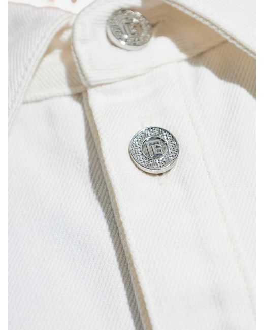 Balmain White Denim Shirt for men