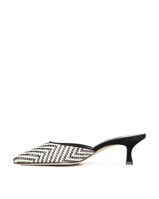 Manolo Blahnik White Carolyne Fabric Mules