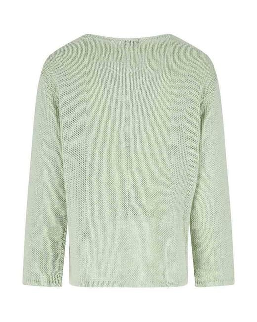 Giorgio Armani Green Linen Blend Sweater for men