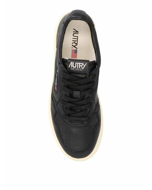 Autry Black Lace-Up Low-Top Sneakers for men