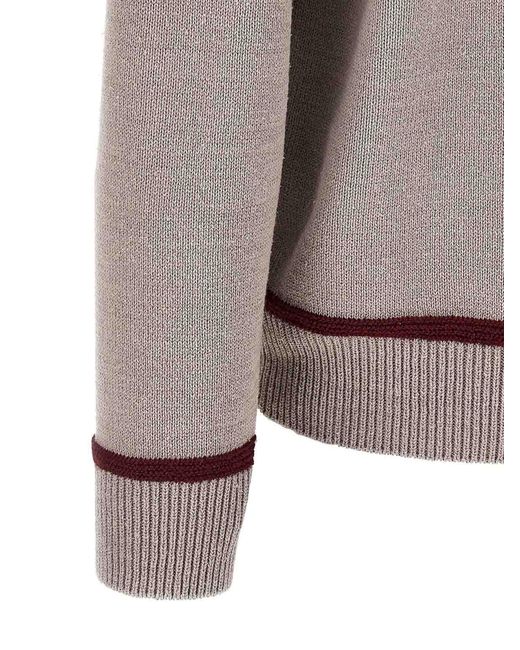 Junya Watanabe Gray Jacquard Sweater for men