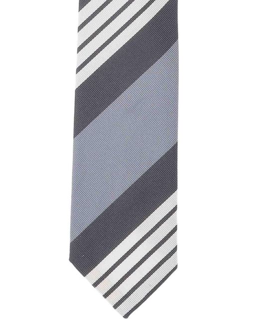 Thom Browne White Striped Tie for men