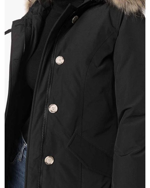 Woolrich Black Arctic Raccoon Down Parka