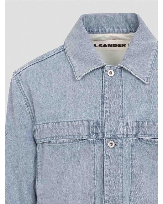 Jil Sander Blue Cotton Jacket for men