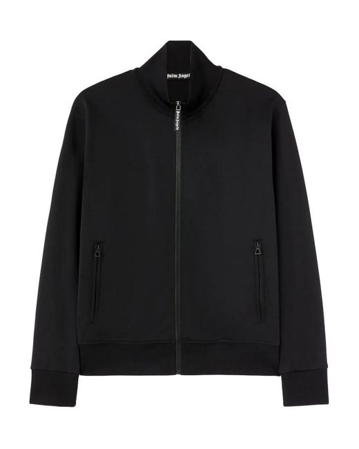 Palm Angels Black Jacket With Print for men