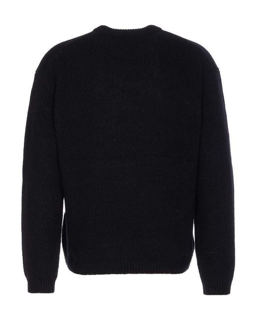 Maison Kitsuné Blue Dressed Fox Embroidered Sweater for men