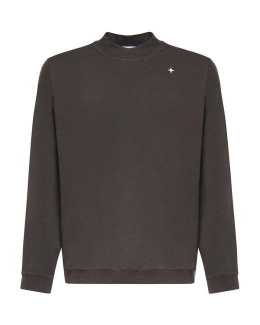 Stone Island Gray Stretch Cotton Sweatshirt for men