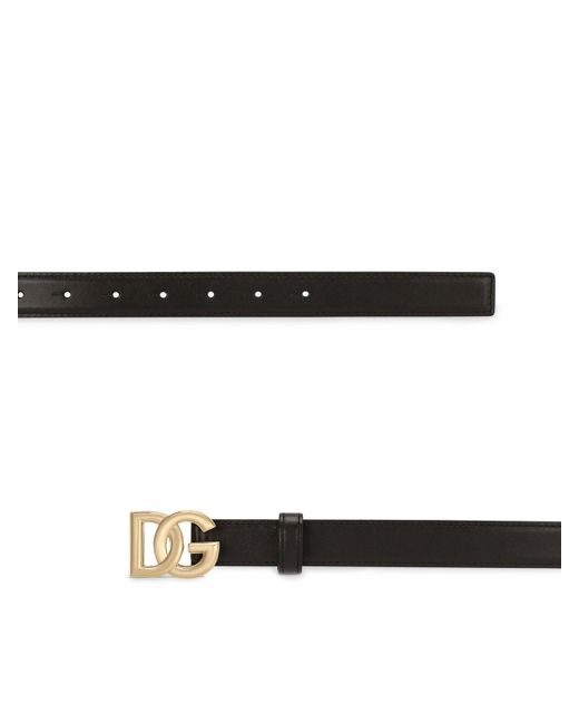 Dolce & Gabbana Black Logoed Leather Belt