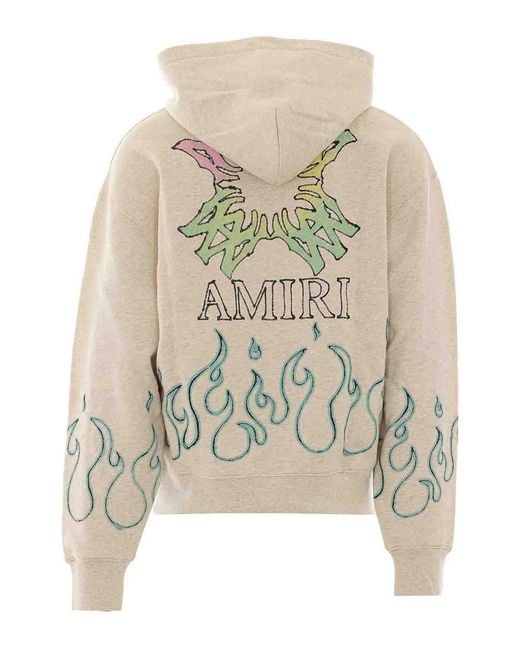 Amiri White Ma Quad Flames Hoodie for men