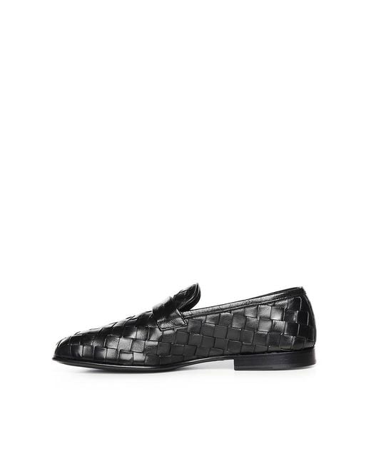 Giuliano Galiano Black Queen Leather Loafers for men