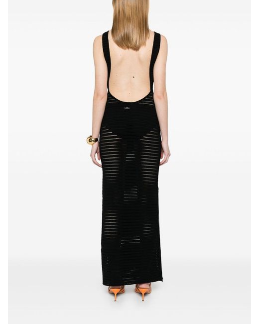 Elisabetta Franchi Black Long Dress