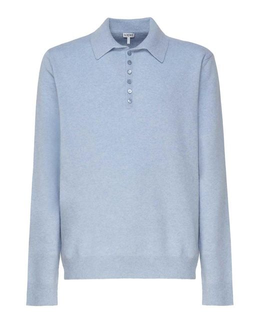 Loewe Blue Cotton Polo for men