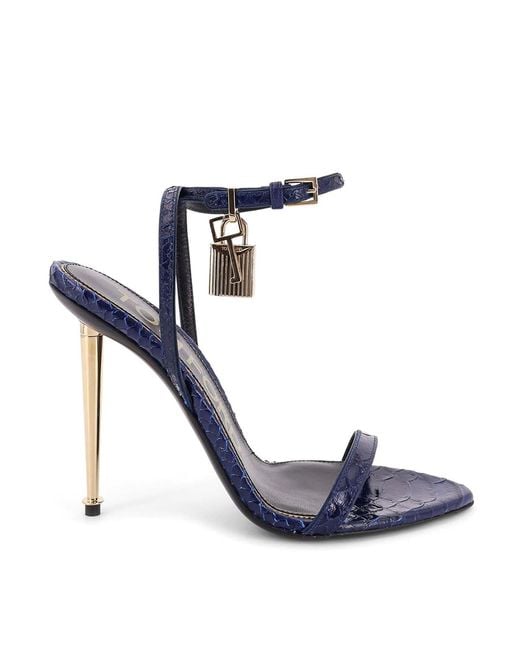 Tom Ford Blue Padlock 105 Leather Sandals