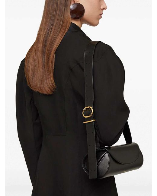 Jil Sander Black Cannolo Small Shoulder Bag