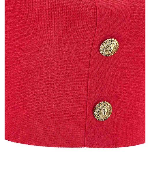 Balmain Red Brassiere Top