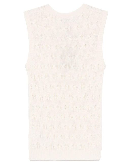 Etro Natural Mesh Vest With Openwork