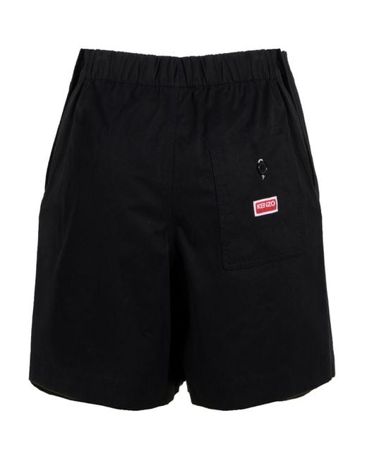 KENZO Black Elasticated Shorts