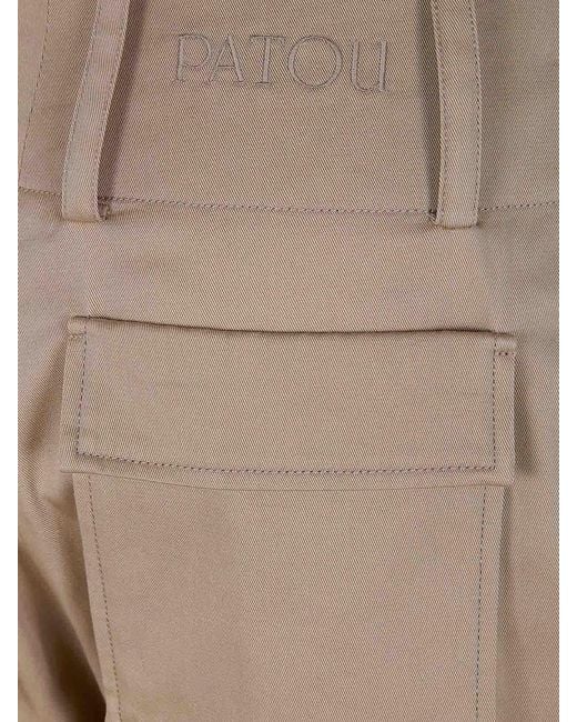 Patou Natural Large Belt Straight Trousers