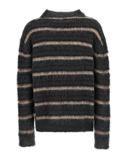 Marni Black Striped Sweater for men