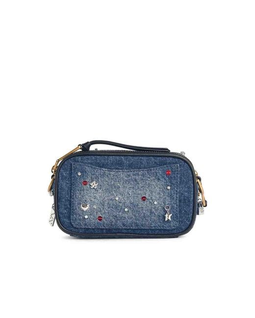 Marc Jacobs Blue The Trinket Charm Snapshot Denim Bag