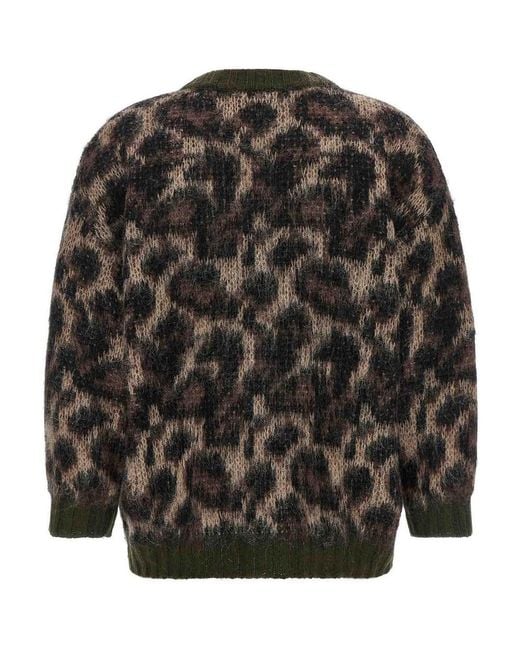 R13 Black Animal Print Cardigan