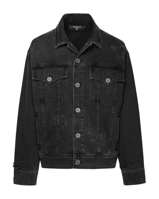Balmain Black Denim Jacket for men