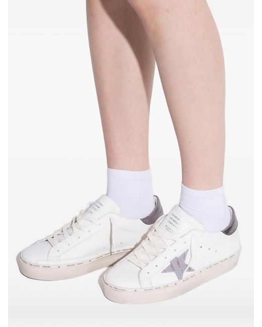 Golden Goose Deluxe Brand White Hi Star Leather Sneakers