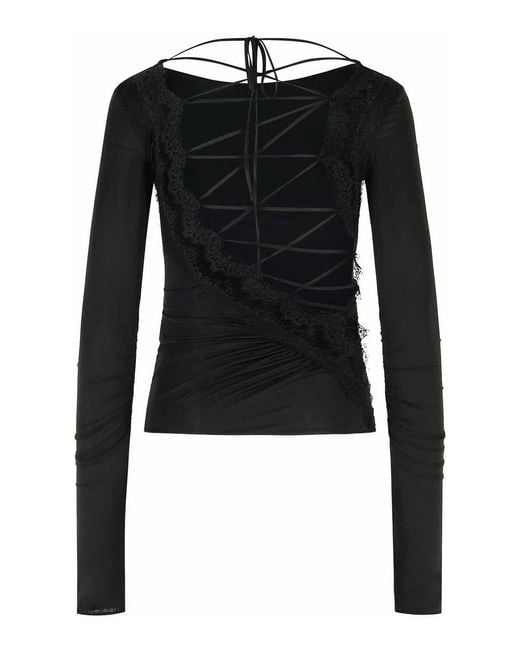 Blumarine Black Stretch Nylon Sweater