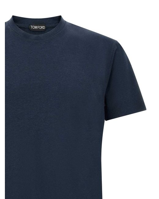 Tom Ford Blue Crew-Neck T-Shirt for men