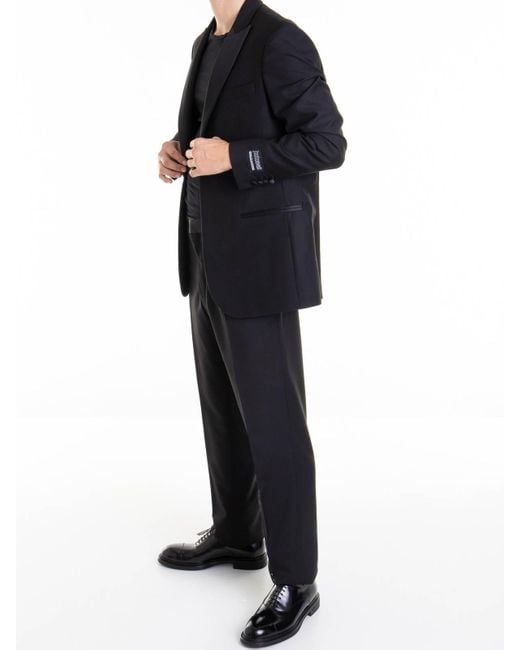 Just Cavalli Black Notched Lapel Suit for men