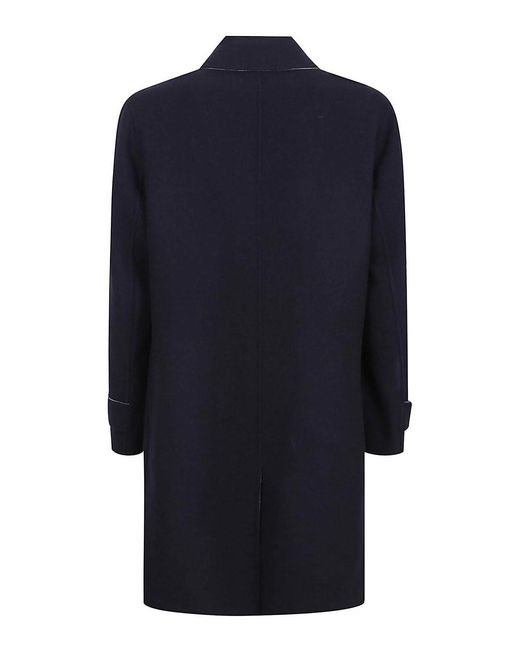 Eleventy Blue Buttoned Patch-Pocket Coat for men