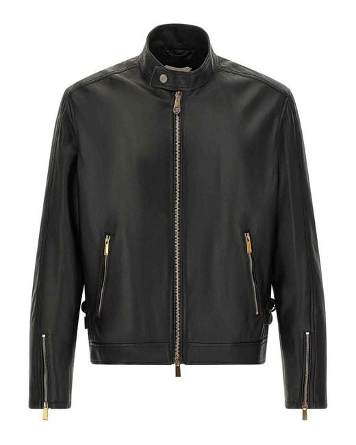 Versace Black Biker Jacket for men