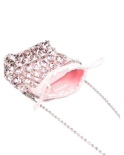 Self-Portrait Pink Crystal Chainmail Mini Bag