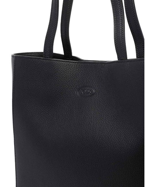 Tod's Black Medium Leather Tote Bag