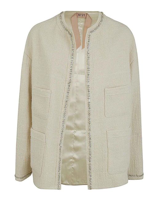 N°21 White Oversize Tweed Jacket